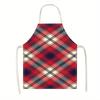 1 Stück, Rot-karierter Tartan-Muster Schürze Leinen Unisex Küchen-Kochschürze Für Männer Frauen Schottisches Karomuster BBQ Grill Geschenk