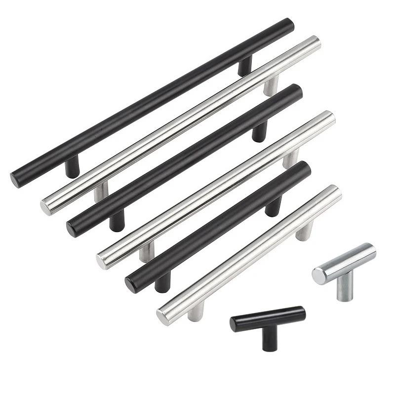 Stainless Steel Handles Diameter 12mm Kitchen Door Cabinet T Bar Straight Handle Pull Knobs Furniture Hardware Knobs and Pulls