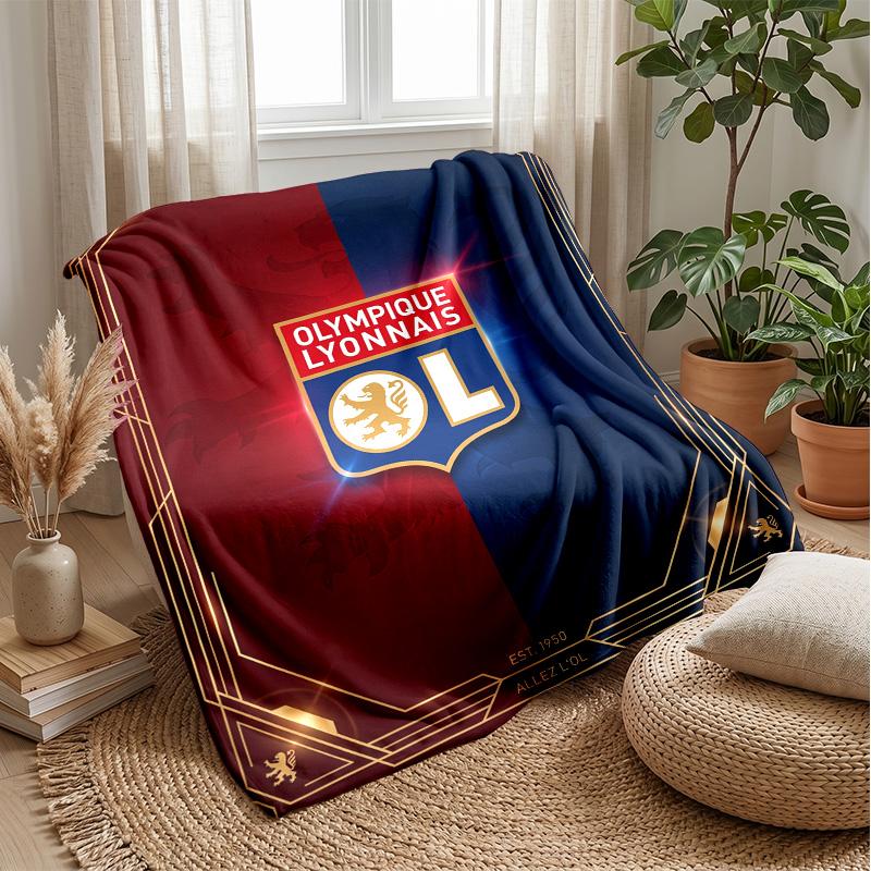 Lyon FC Soft Flannel Fleece Blanket Lightweight Cozy Warm Throw Blanket For Sofa Bed Home Decor