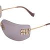 Miu Miu Logo Detail Square Sunglasses Women sunglasses Gold SMU54YS5AK06I
