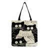 Canvas Bag High-Definition Digital Printed Shopping Bag Cat Pattern Friendly And Portable Bag