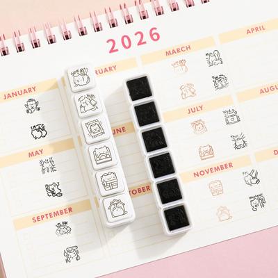 Cat Emoji Stamp Set Daily Life Good Mood Cartoon Mini Stamps for Journaling Planner DIY Scrapbooking Decor Craft Supplies