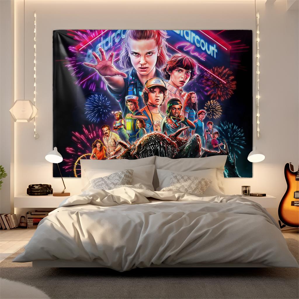 S-Stranger T-Things Sci-Fi Horror Tapestry Wall Hanging Banner Background Backdrops Living Room Cloth Bedroom Party Decor Gift
