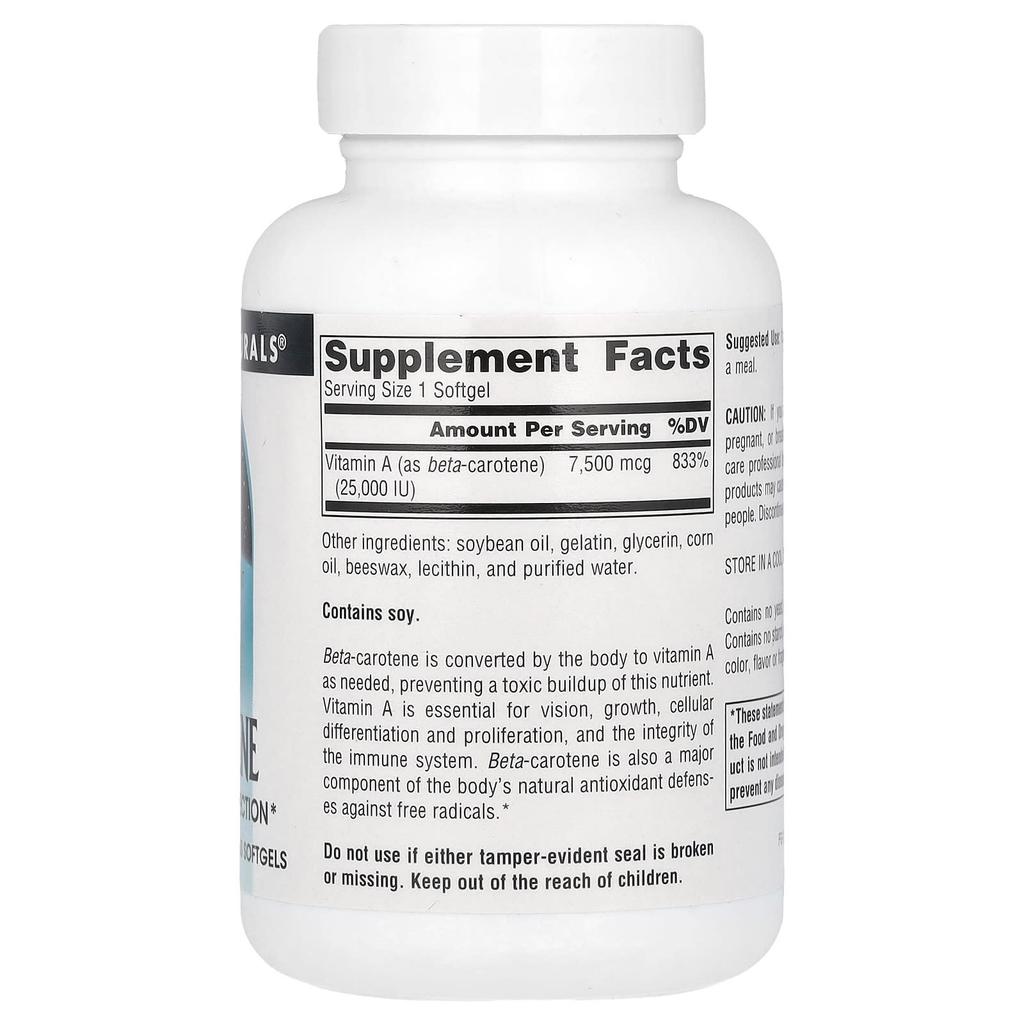 Beta-Carotin, 7.500 mcg (25.000 IE), 250 Weichkapseln