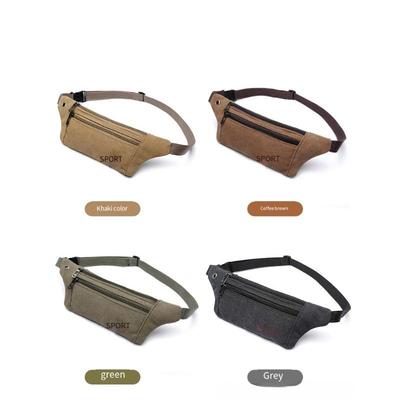 1PC Fanny Pack Canvas Men's Fanny Pack Outdoor Sports Mountaineering Bag Fitness Running Bag Ultra-thin and Ultra-light Mobile Phone Bag