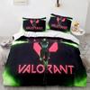 Game Valorant Neon Bedding Set Boys Girls Twin Queen Size Duvet Cover Pillowcase Bed Kids Adult Fashion Home Textileextile