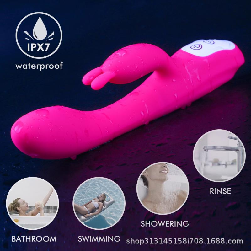 G Spot Couple Vibrator with Heating Function Clitoris G-spot Stimulation Waterproof Dildo with Vibrations Dual Motor Stimulator for Women Couple Fun