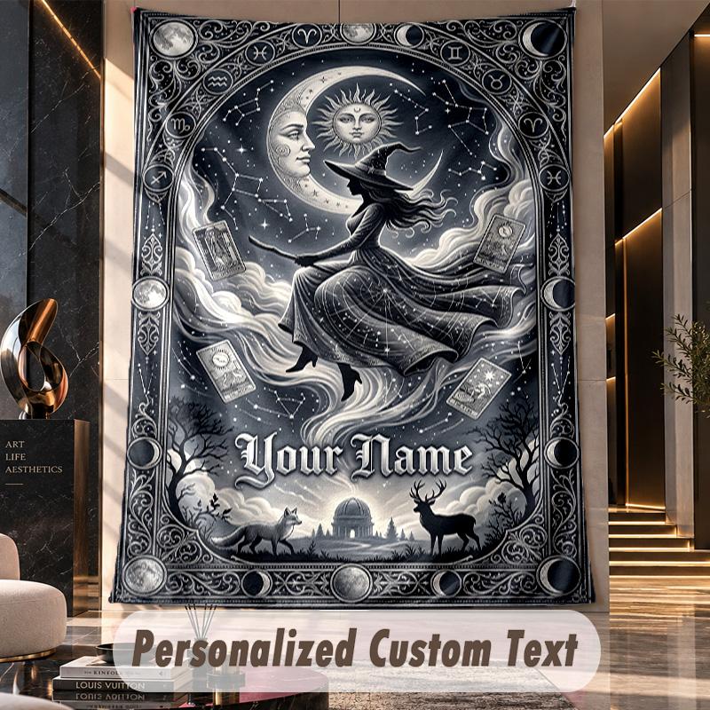 Witchcraft (135) Theme Custom Tapestry Personalized Custom Name Text Wall Hanging Tapestry Home Decor Background Cloth