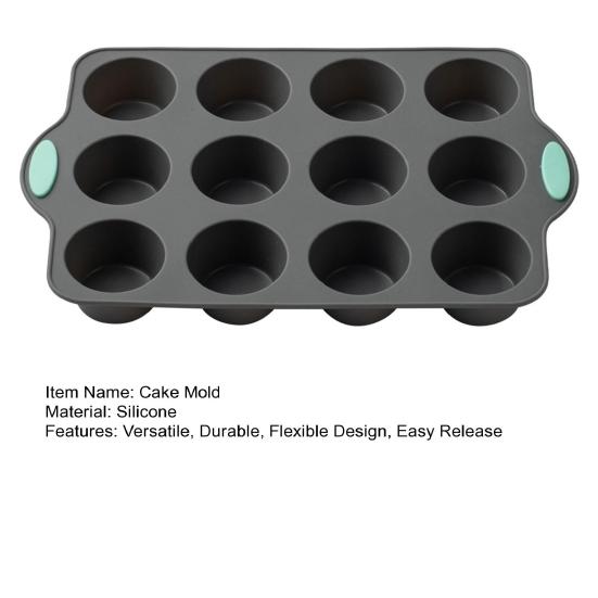 Silicone Cake Mold 6/12-Cavity Mini Fluted Tube Pan BPA-Free Non-Stick Small Cake Baking Mold Food Grade Silicone Mold Gifts for Bakers Mother's