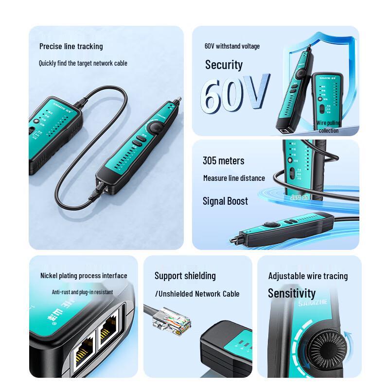 Shanze Multi-Function Network Cable Tester & Wire Tracer