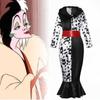 Fantasy-themed Cruella Cosplay Dress With Soft Fabric And Fur Collar