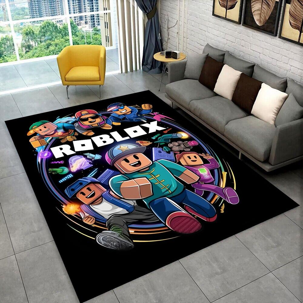 

3D Мультяшний Килим-Килимок R-Robloxs Game для Дитячої Кімнати, Спальні, Вітальні, Дивана, Вхідних Дверей Будинку, Килимок для Зони, Нековзкий Килимок для Підлоги, Подарунок 120x160cm