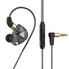 QKZ CK5 Wired Earphones In-Ear Headphones with Mic Volume Control HiFi Stereo Sound Deep Bass Tangle-Free for Phone Laptop PC