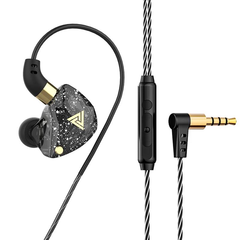 QKZ CK5 Wired Earphones In-Ear Headphones with Mic Volume Control HiFi Stereo Sound Deep Bass Tangle-Free for Phone Laptop PC