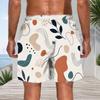 Men Plus Size Colorful Printed Beach Shorts Drawstring Waist Side Pockets Straight Leg