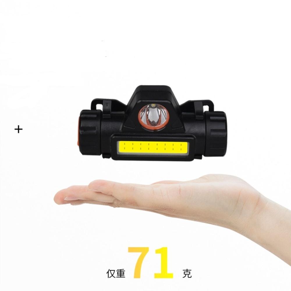 Akumulatorowa latarka czołowa LED na ryby, latarka kempingowa XPE COB, światło robocze, 2 tryby świecenia, z magnesem z tyłu, odpinana