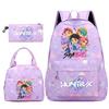 3Pcs/set Cute Kpop Printed Backpack Handbag Pencil Case for Teenger Student Girl Boy Schoolbag Kid Bookbag Large Capacity Travel Bag Gift Mochila