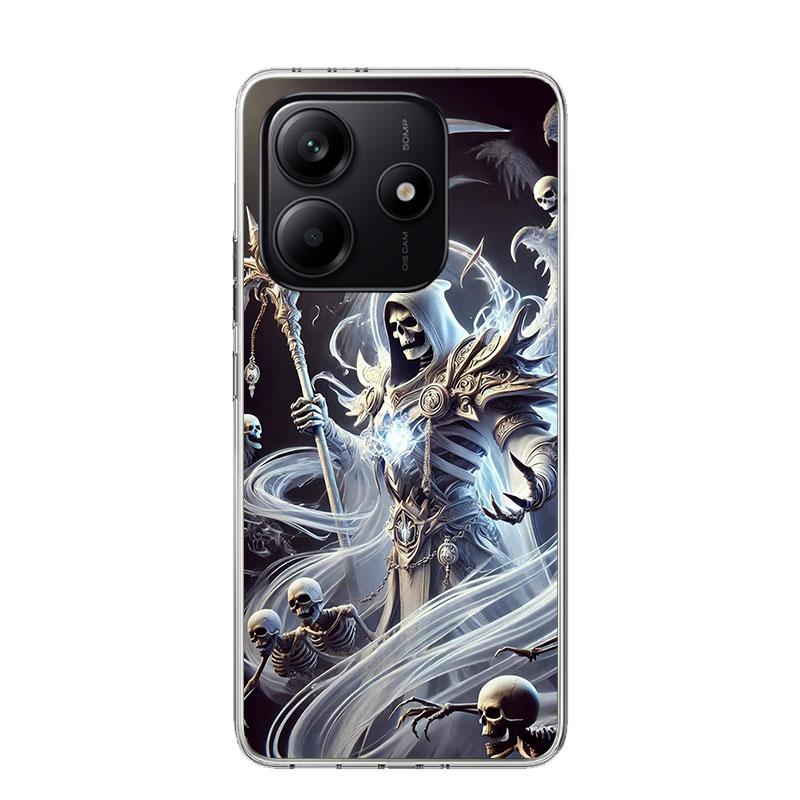 Death Grim Reaper Skull Scythe Phone Case For Xiaomi Redmi Note 15 14 13 12S 12 Pro Plus 11S 11E 11 11T 10S 10 Art Soft Pattern