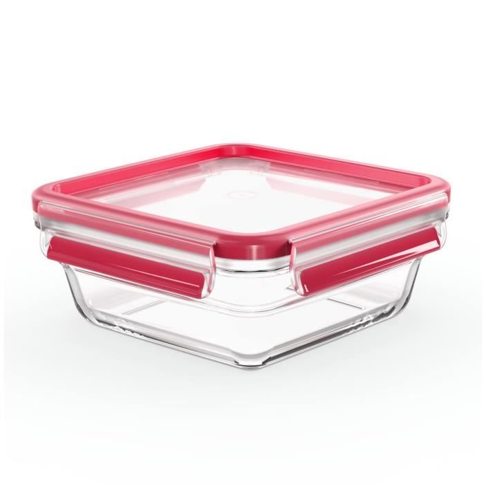 EMSA Boîte Clip &amp; Close 0,8L - Carré - Rouge