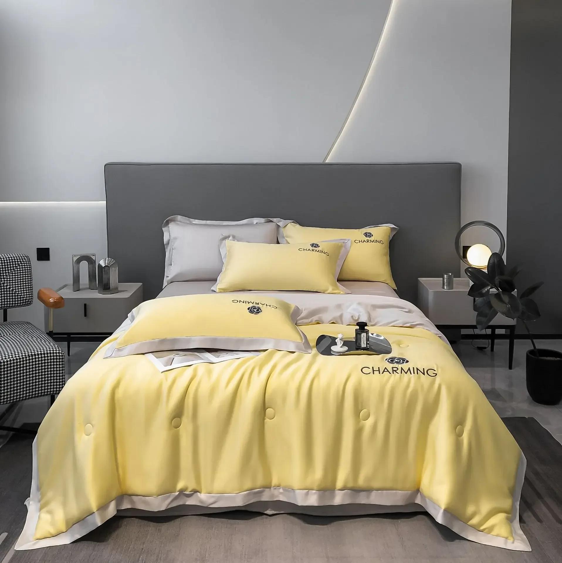 

Постиранный Летний Охлаждающий Комплект Постельного Белья Односпальный Двуспальный Тонкое Одеяло Одеяла Одеяло для Кондиционирования воздуха Простыня Наволочка 4шт 150x200cm-4pc