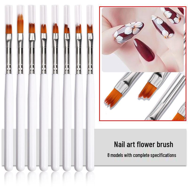 Cross-Border Nail Art Brush Set - Flower, Serrated, Petal, Painting & Liner Brushes