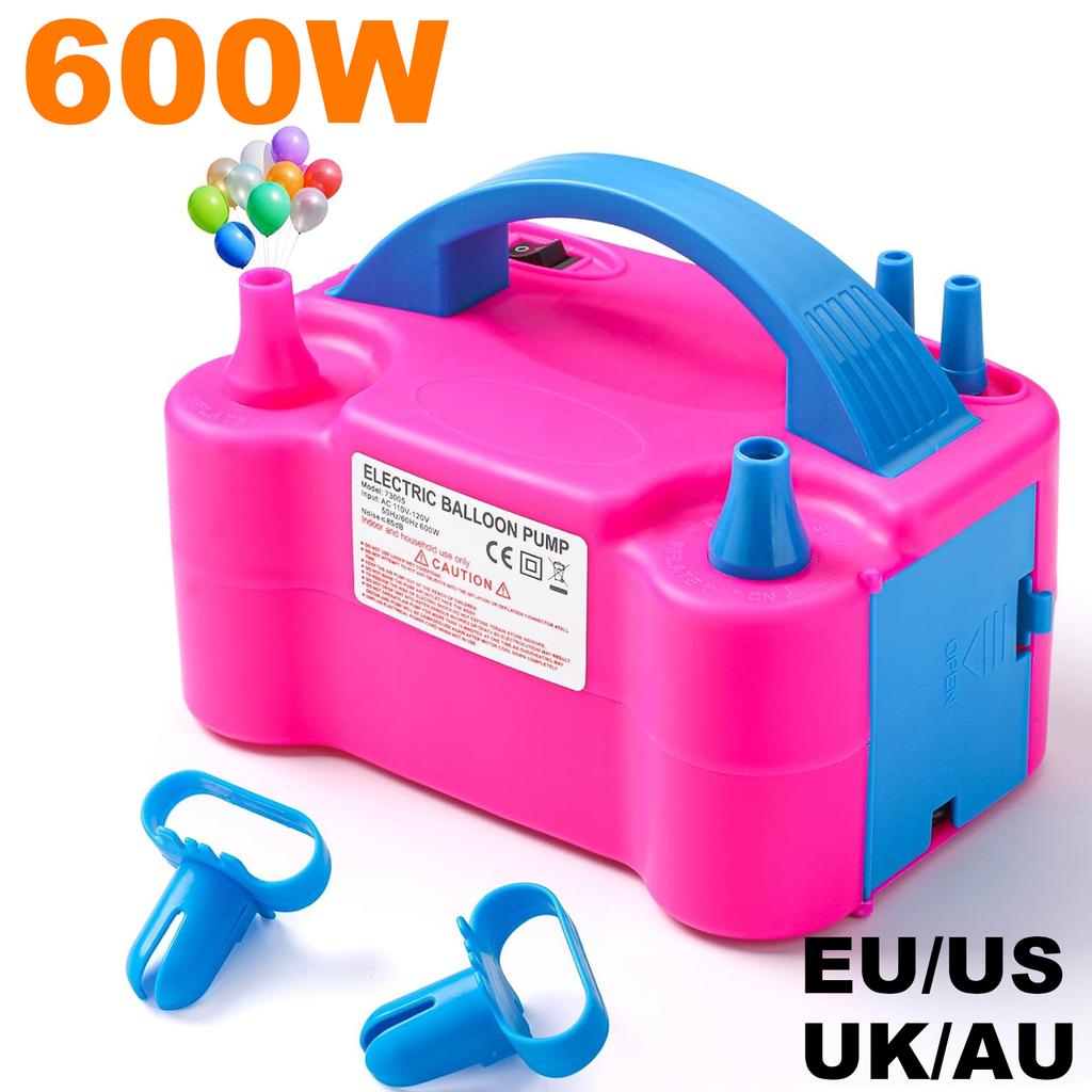 600W 110V/220V Electric Balloon Pump, Portable Automatic Inflator with Tying Tools for Birthday Balloons Party Decorations