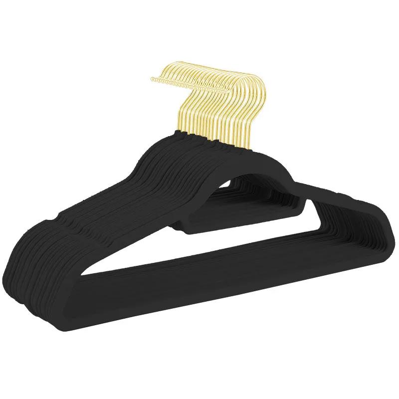 10PCS 45/42cm Flocking Hanger Non-slip Velvet Hanger Clothing Store Coat Without Trace Wardrobe Home Clothing Store Organization