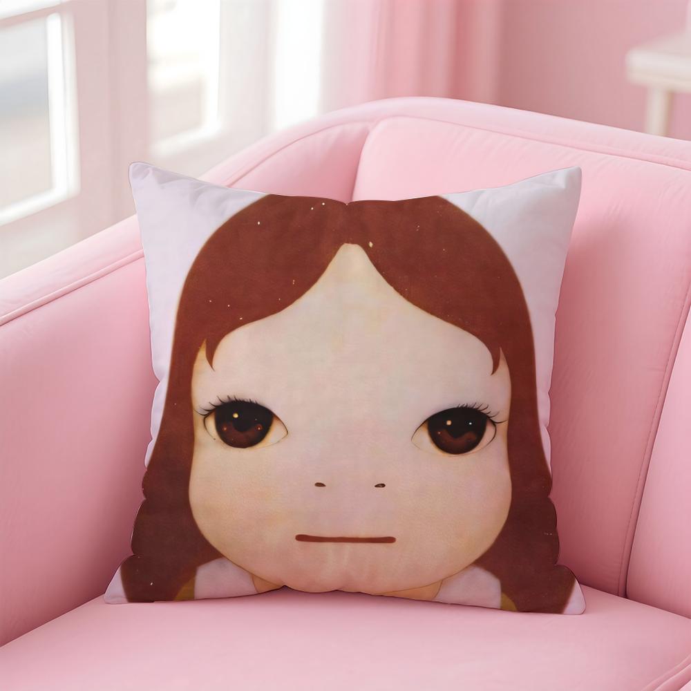 artist cute YYoshitomo NNara Cushion Cover Pillow Case Soft Friendly Fabric  Concealed Zipper