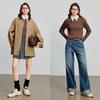Damen Retro Zopfmuster Faux Zweiteiler Polo Pullover