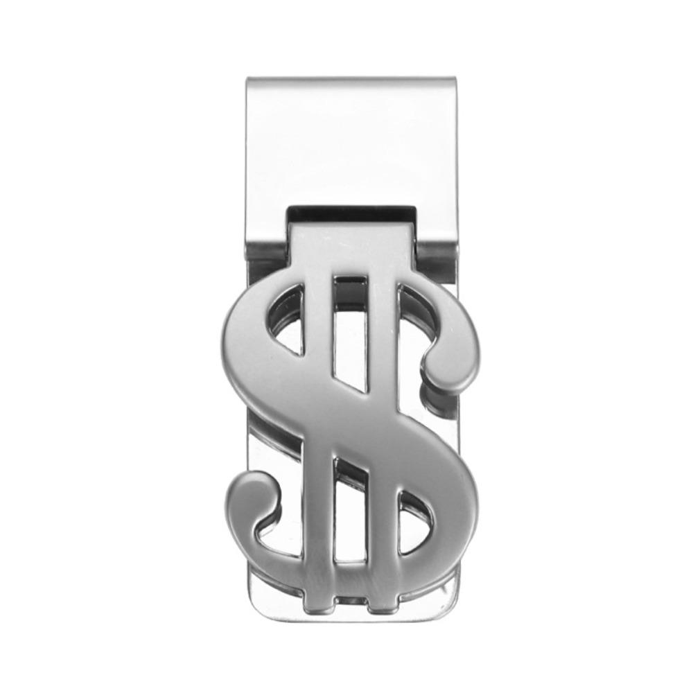 

1PC Slim Money Clip Stainless Steel Cash Bills Credit New Dollar Design Money Holder Clip Metal срібний