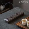 L CLOVER Incense Holder, Horizontal Storage with Lid, Stainless Steel Net, Buddhist Altar, Incense Burner, Incense Holder, Ceramic (Dark Brown)