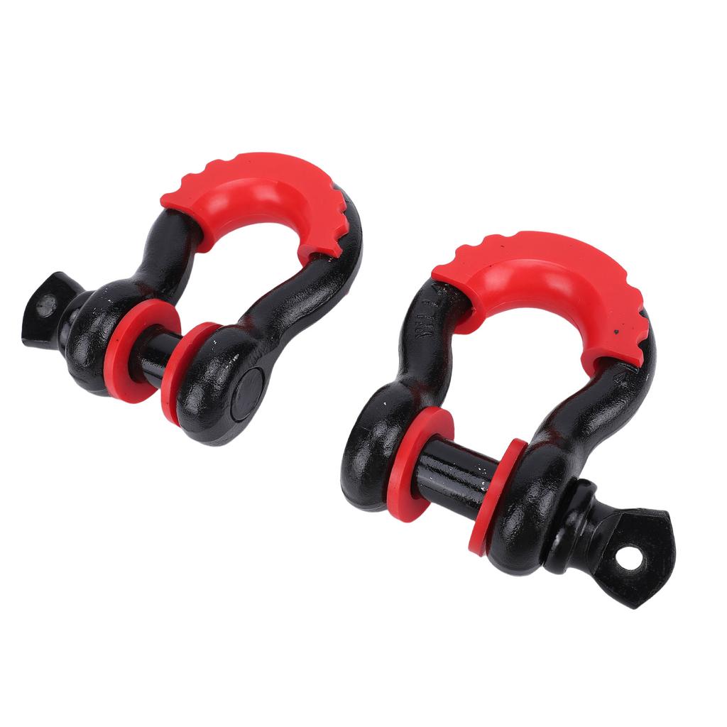 2PCS 3 4 Inch D Ring Shackles with Screw Pin Carbon Steel Heavy Duty Shackle for Trailer Winch 4.75 Ton Load Black