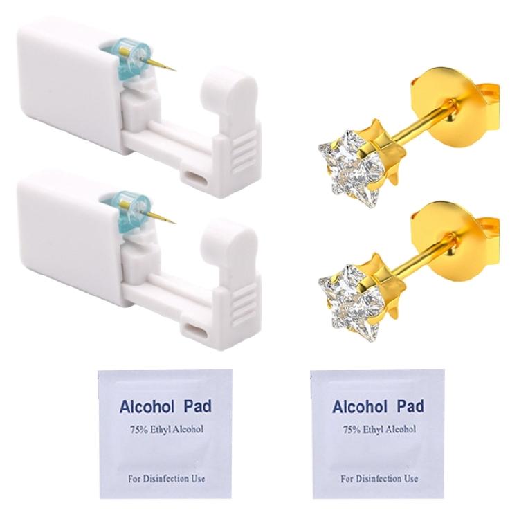 Strumento Monouso Igienico per Piercing all'Orecchio Attrezzatura Portatile per Piercing all'Orecchio per Applicazione Autonoma Rapida Senza Dolore e Sicurezza