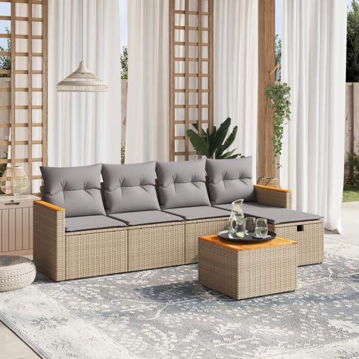 VidaXL Garden Lounge Set with Cushions 6 Pcs, Patio Sofas, Patio Furniture Set, Outdoor Furniture, Mix 3265294
