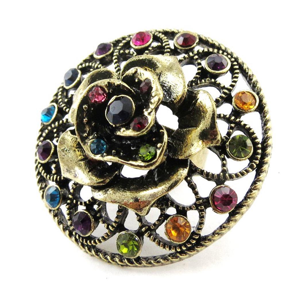 Les Trésors De Lily [J2043] - Multicolored Gold 'Sissi' Designer Ring