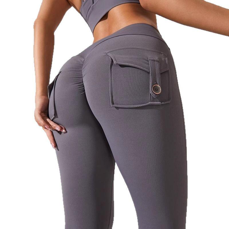 High Waist Butt-Lifting Cargo Yoga Pants with Tummy Control