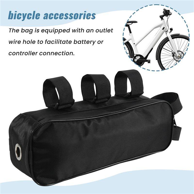 NEW HOT In Stock-Bicycle Bag Battery Controller Hanging Fixed Tube Frame Bike Bag Li- Storage Waterproof 32X9X10.5Cm Cyc