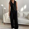 Summer new vest suit trousers suit 1116 fashionable European and American commuter women's clothing simple and high sense