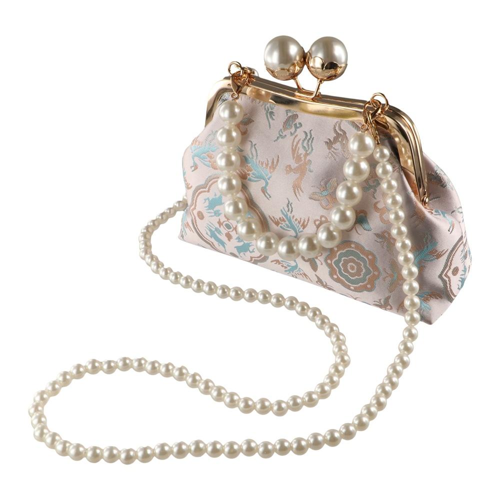 Pearl Chinese Style Handbag Shoulder Ladies Shell Bag Trendy Embroidery Banquet Bag  Party