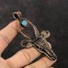 Aquamarine Pendant Copper Wire Wrapped Pendant Handmade Copper Jewelry Gift For Him Genuine Gemstone Pendant Bull Face Jewelry Boho Pendant