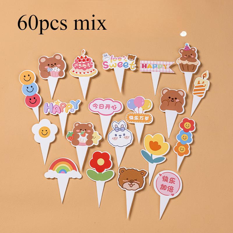 Mini Chalkboard and Assorted Party Cake Toppers Set Reusable Blackboard Picks for Wedding Birthday Halloween  Party Supplies