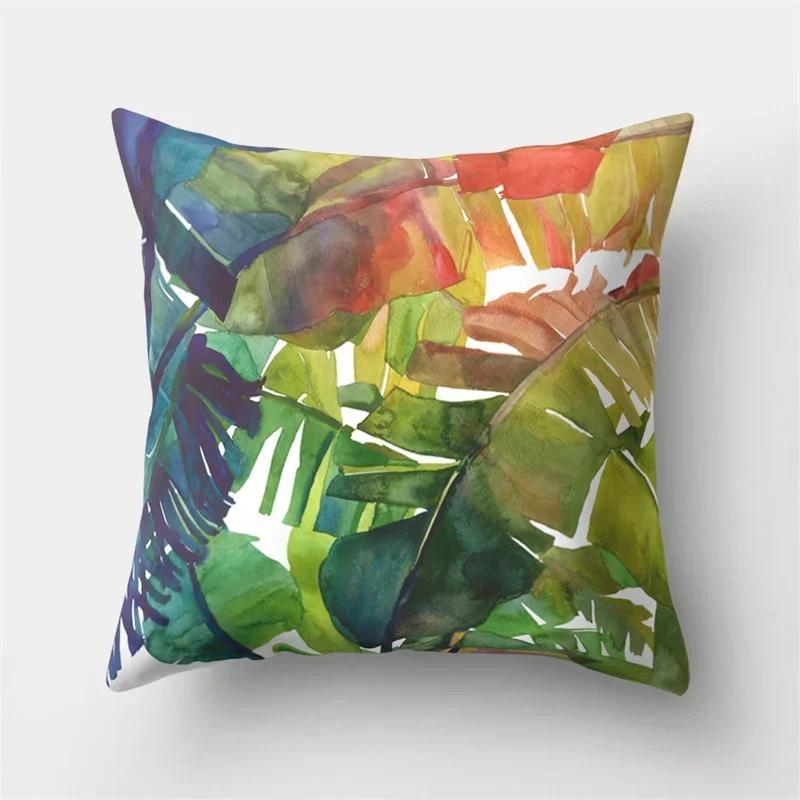 Tropical Plant Green Leaves Cactus Pillowcase Living Room Sofa Cushion Cover Office Bedroom Home Decorative Pillow Covers