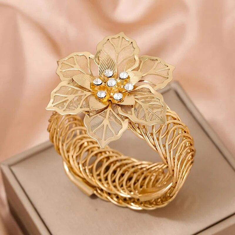 

Новые классические блестящие браслеты со стразами, женские модные браслеты с листьями и цветами, браслет для женщин, богемные открытые браслеты, ювелирные изделия для вечеринок, аксессуары в стиле панк моря