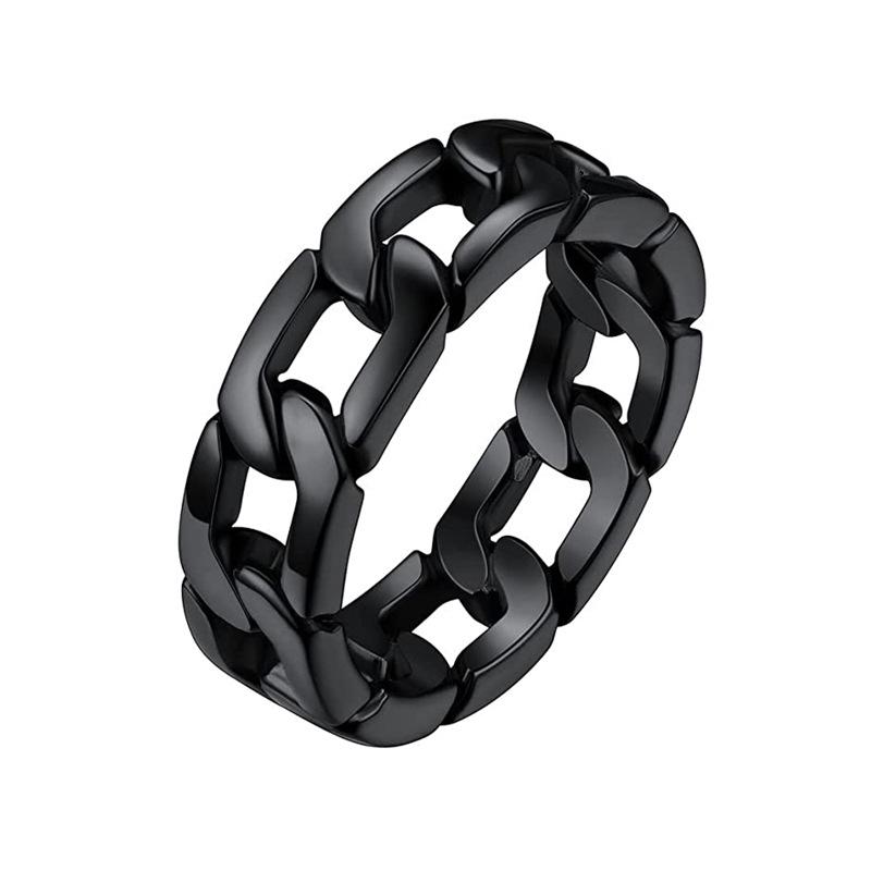 Starry Night Titanium Steel Chain Ring: Trendy Minimalist Hip Hop Style Jewelry