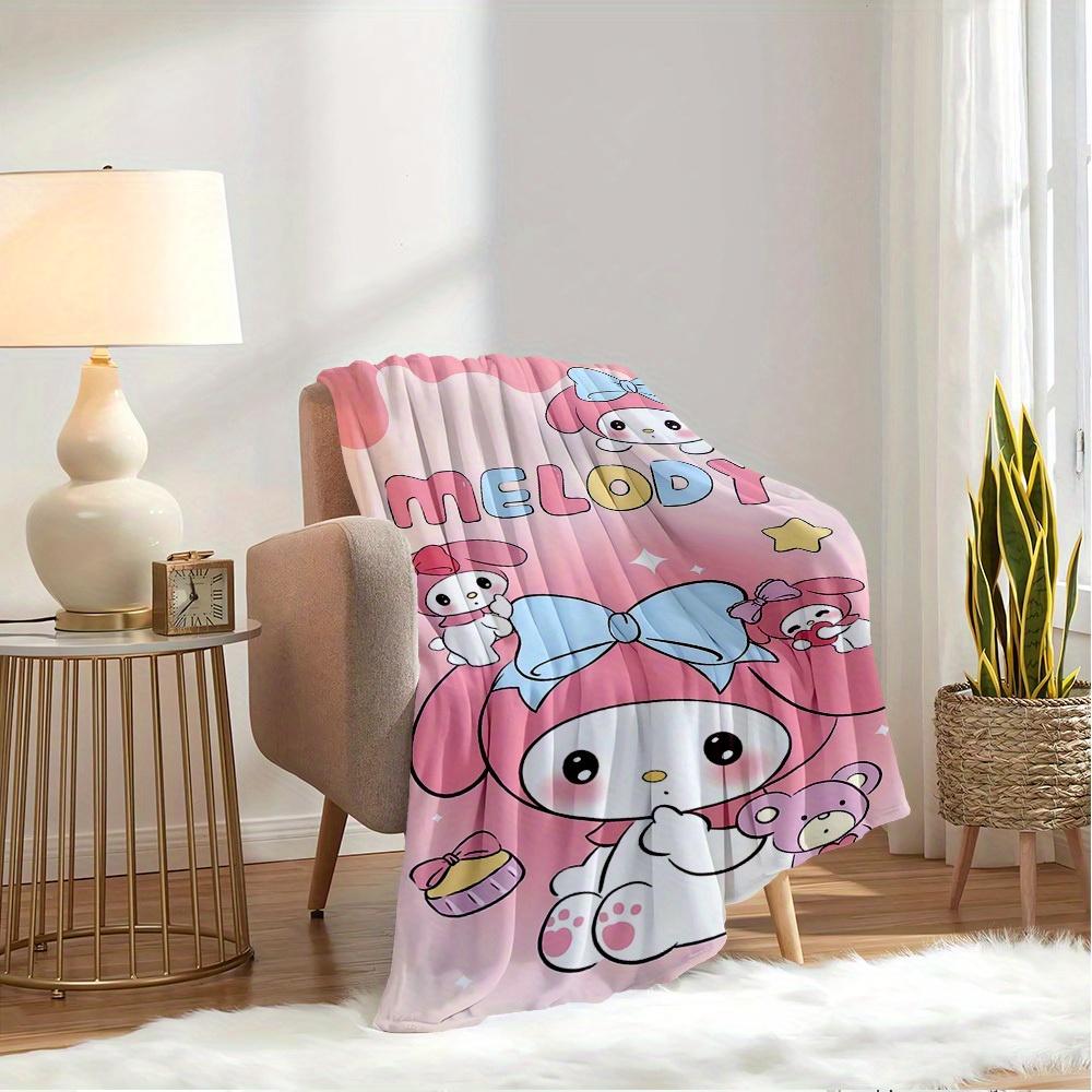 1pc cute cartoon character My Melody plush toy blanket - home decoration, seasonal use, comfortable, machine washable, suitable for all ages