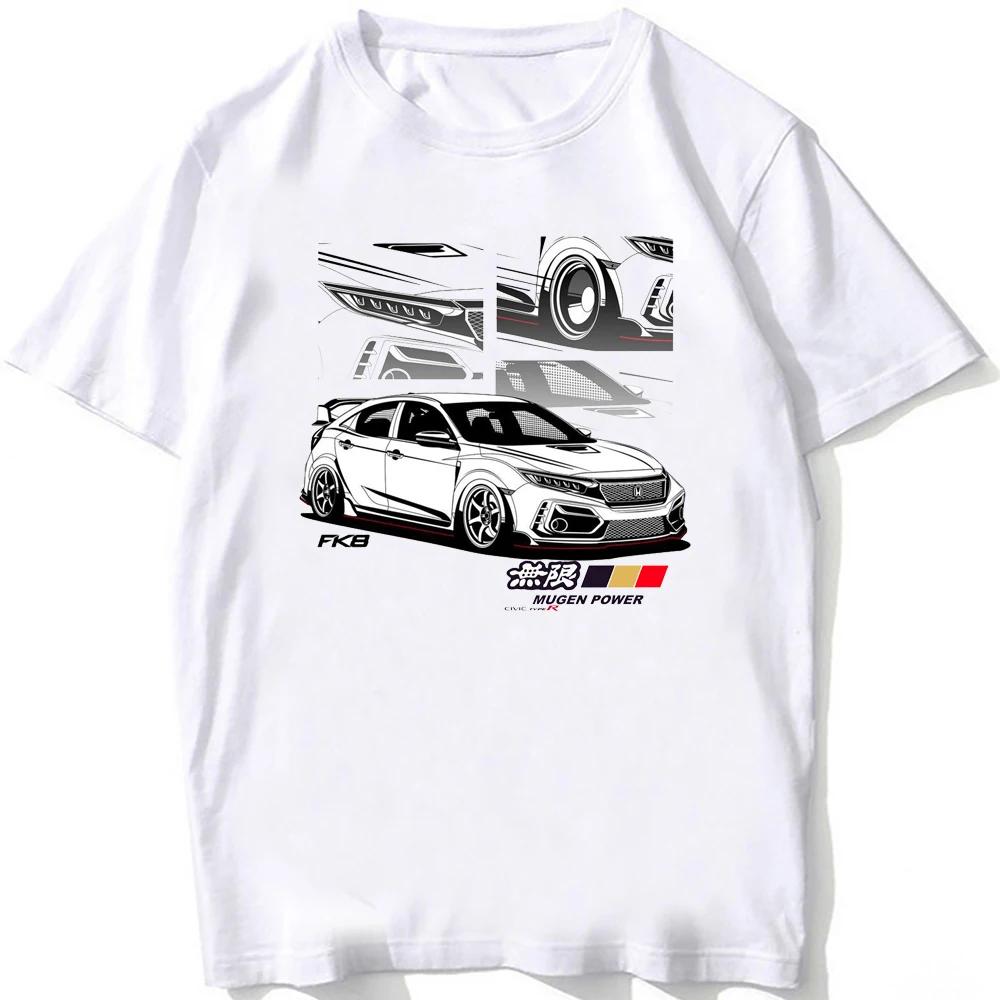Civic Type R EG6 Legenda auta Tričko Nové Letní Pánské Krátký rukáv Vintage Hip Hop Chlapecké Ležérní Trička Harajuku JDM Bílá Trička
