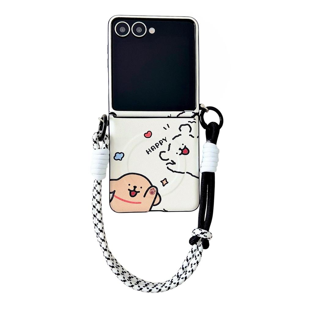 Magnetisches DIY Niedliches Haustier Hülle für Samsung Z Flip7/Z Flip6/Z Flip5 - Cartoon Anti-Drop Design