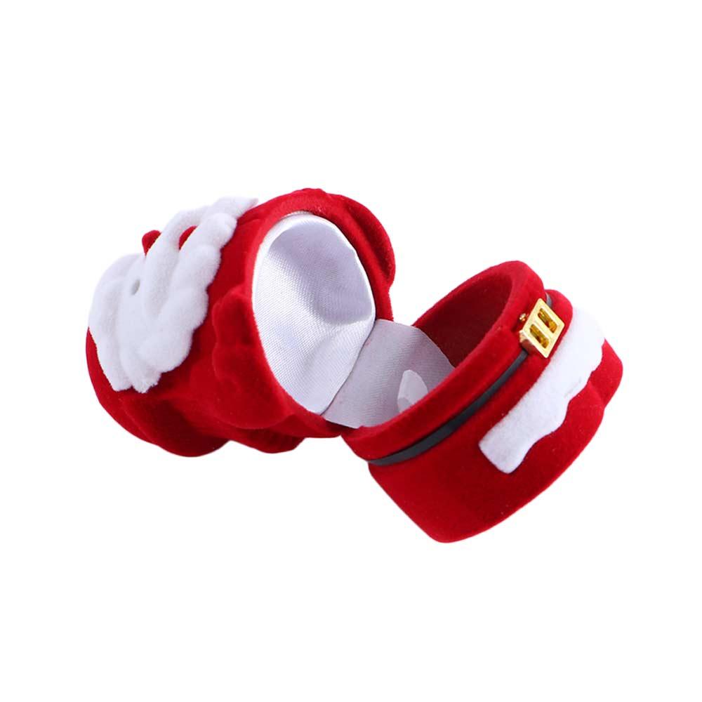1Pc Organizer Box Storage Box Jewelry Case Display Santa Velvet Box Ring Case Jewelry Ring Box Case