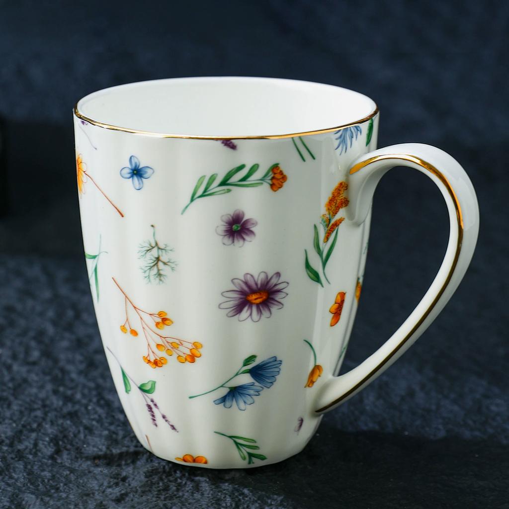 Vintage Blumiges Knochenchina Kaffeetasse Europäisch Retro Rustikal Teetasse Europäisch Englisch Nachmittagstee Tassen