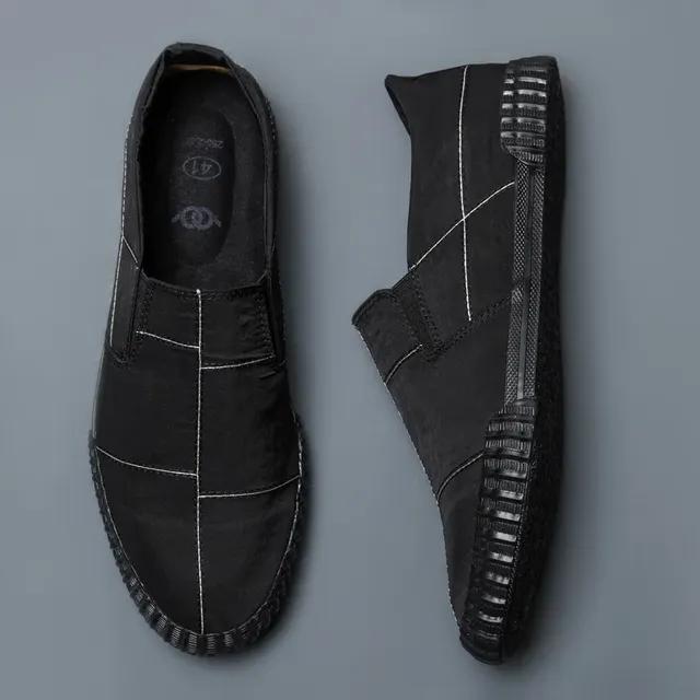 Fashion Men's Canvas Sneakers Shoes 2024 Spring Male Tide Slip on Driving Loafers Ventilation Light Vulcanize Flats Botas Hombre